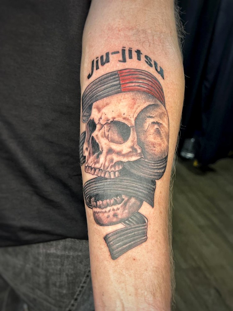 Caveira jiu-jitsu colorida