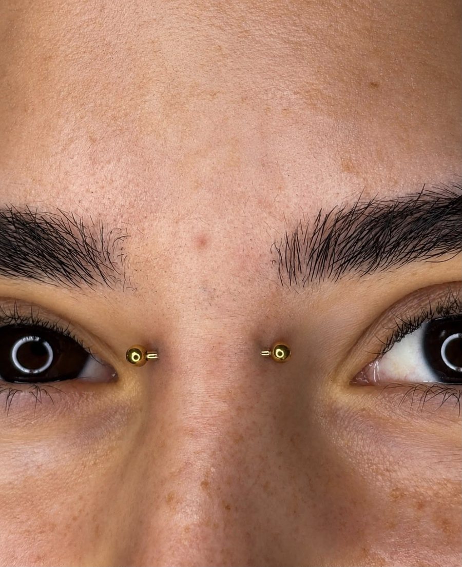 Piercing bridge em titânio grau implante